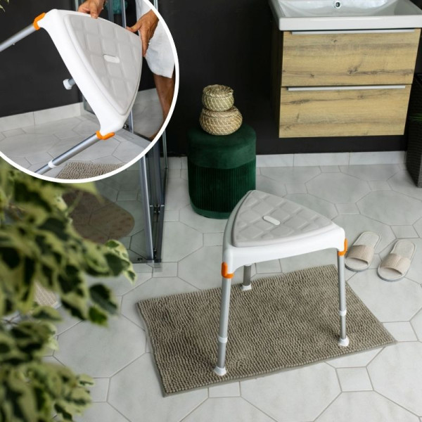 Tabouret de douche de coin Capri avec coussin