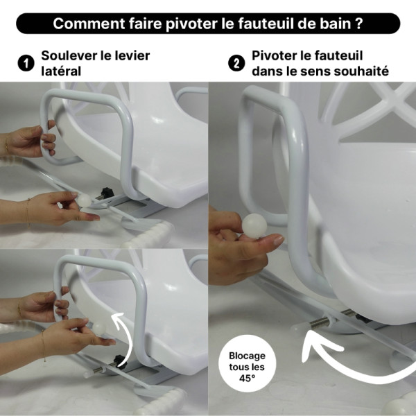 Siège de bain pivotant